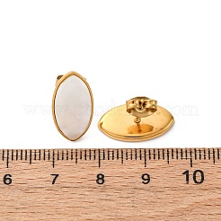 Серьги-гвоздики из натуральной белой ракушки из нержавеющей стали 304&nbsp;EJEW-Z103-09G