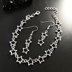 Комплекты из полых браслетов и сережек-подвесок из сплава для женщин&nbsp;FS-WG05F94-01