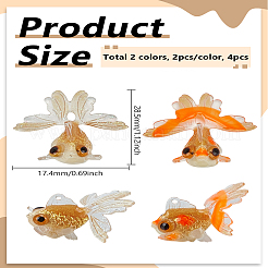 4шт 2 цвета подвески из полупрозрачной смолы&nbsp;FIND-LP0009-93C