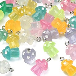 45шт 9 цвета светящиеся полупрозрачные подвески из смолы&nbsp;RESI-CJ0003-23