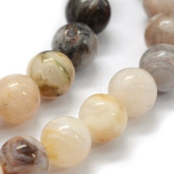 Природные бамбуковых листьев агат бисер нитей&nbsp;G-G763-03-6mm