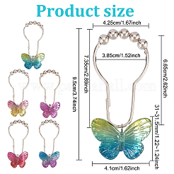 20 шт. 5 цвета железные кольца для занавески для душа для ванной комнаты&nbsp;HJEW-OC0001-22