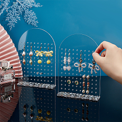 Арочные прозрачные акриловые подставки для сережек&nbsp;EDIS-WH0035-12C