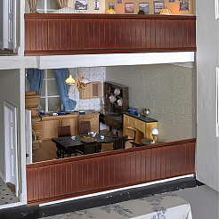 Стена кукольного домика из березовой и тополевой фанеры&nbsp;DIY-WH0591-120A