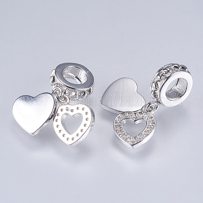 Латунь кубический цирконий европейские подвески с подвесками&nbsp;LS-X-ZIRC-F074-04P-1