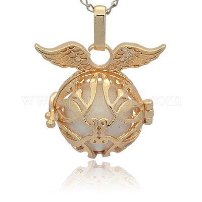 Золотые тона латунные клетки подвески KK-J213-13G-1