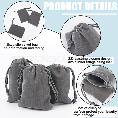 Подарочные пакеты на шнурке из бархата&nbsp;ABAG-BBC0001-10A-01-1