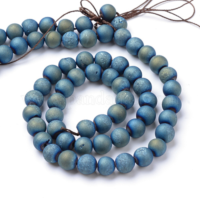 Гальванические природные друзы геодез агат из бисера X-G-R345-8mm-54-1