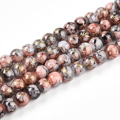 Выпечка окрашенные стеклянные бусины пряди X1-DGLA-N003-4mm-B05-1