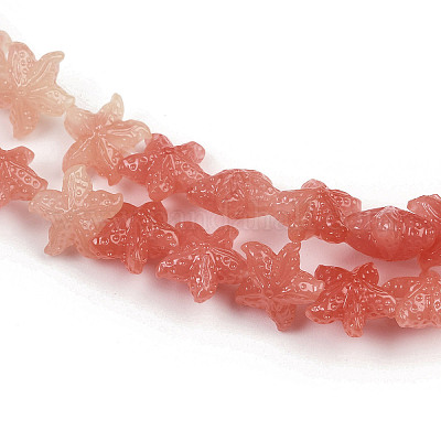 Нити резных бусин синтетического коралла&nbsp;SHEL-K007-18A-1