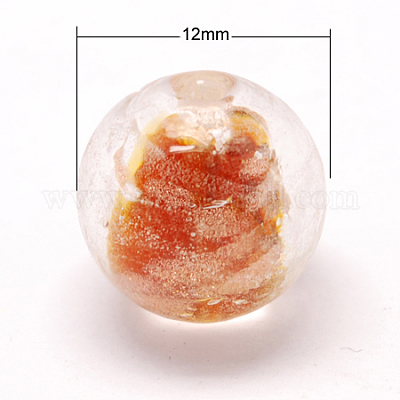 Бусины ручной работы бусины золотого песка LAMP-S034-12mm-M-1