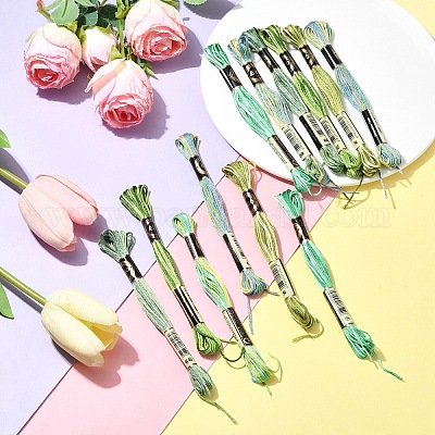 12 моток 6 цвета 6-слойная полиэфирная мулине для вышивания&nbsp;OCOR-FS0001-01B-04-1