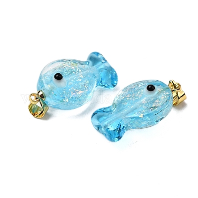 Подвески ручной работы из дихроичной фольги в технике лэмпворк DICH-G001-01G-07-1