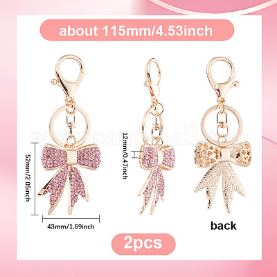 2шт. брелки из сплава со стразами&nbsp;KEYC-SP0001-14-1