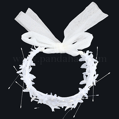 Сплав с пластиковой имитацией жемчуга сетчатый головной убор шапка&nbsp;AJEW-WH20054-127-1