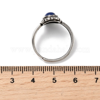 Природные лазурит кольца палец&nbsp;RJEW-A084-08AS-07-1