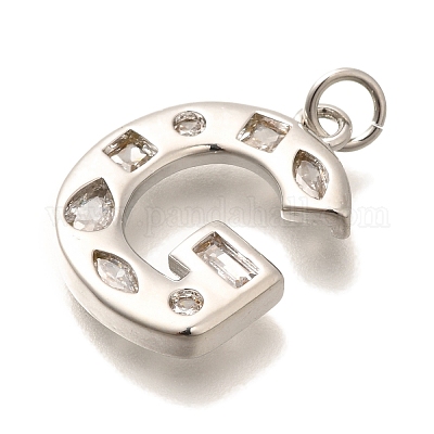 Латунные микропаве прозрачные подвески с фианитом KK-G521-01P-G-1