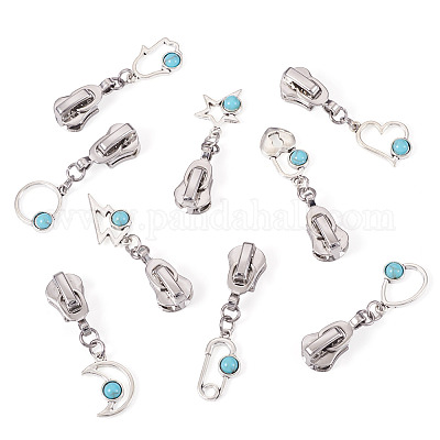 18 шт. 9 стиля сменные ползунки из сплава смолы&nbsp;HJEW-TAC0099-1