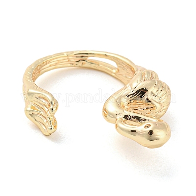 Латунные открытые кольца на пальцах манжеты RJEW-K254-08G-1