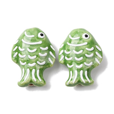 Фарфоровые бусины ручной работы&nbsp;PORC-K010-08K-1