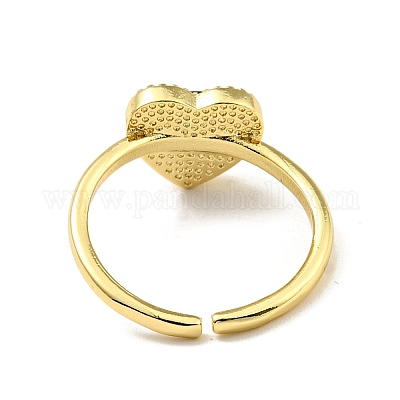 Эмалированное сердце с дурным глазом открытое кольцо-манжета RJEW-G259-01G-1