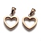 Ion Plating(IP) 304 Stainless Steel Pendants, Manual Polishing, Hollow, Heart, Rose Gold, 16x15x3.5mm, Hole: 6x2.5mm