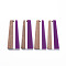 Resin & Walnut Wood Pendants, Trapezoid, Purple, 49x19x3mm, Hole: 2mm