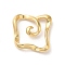 304 Stainless Steel Linking Rings, Square Link, Real 14K Gold Plated, 15x15x3.5mm