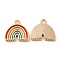Brass Charms, with Enamel,  Nickel Free, Rainbow Charm, Real 18K Gold Plated, 9.5x10x1.5mm, Hole: 1.2mm