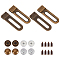 1 Set Aluminium Alloy Slider, for Bag Straps Replacement Accessories, Antique Golden, 77.5x23x6.5mm, Hole: 2mm