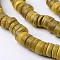 Dyed Natural Coconut Disc Bead Strands, Gold, 9x2~6mm, Hole: 3mm, about 108pcs/strand, 15.7 inch