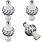 Plastic Curtain Rod Heads, Round Drapery Pole Finials, Old Lace, 120.5x67mm, Inner Diameter: 28.5mm