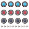 21 Sets 3 Colors Alloy Decorative Rivets, with Synthetic Turquoise and Iron Screws, for Purse, Bags, Leather Crafts Decoration, Flat Round, Mixed Color, 20mm, 7 sets/color