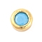 Rack Plating Flat Round Brass Micro Pave Cubic Zirconia Cabochons, Cadmium Free & Lead Free, Long-Lasting Plated, Real 18K Gold Plated, Light Sky Blue, 4x2mm