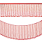 1 Yard Polyester Lace Ribbon with Glass Beads Tassel, for Sewing Decoration, Red, 6 inch(151mm)