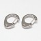 Tarnish Resistant Oval 304 Stainless Steel Keychain Clasp Findings, Snap Clasps, Stainless Steel Color, 24.5x18.5x8mm, Hole: 3x2mm