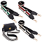 3Pcs 3 Colors Adjustable Stripe Pattern Polyester Webbing Bag Straps, with Alloy Swivel Clasps, for Bag Replacement Accessories, Mixed Color, 77.5~140cm, 1pc/color