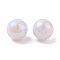 Plated ABS Plastic Beads, Round, White, 16mm, Hole: 2mm