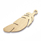 Aluminium Big Pendants, Laser Cut Big Pendants, Feather, Golden, 54x16.5x1mm, Hole: 3mm