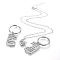 Daddy Mother Daughter Forever Love Family Heart Puzzle Jewelry Sets, Alloy Enamel Pendant Necklaces and Keychain, with Cable Chains and Lobster Claw Clasps, Platinum, 20.27incehs(51.5cm), 65mm