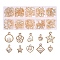 100Pcs 10 Style Rack Plating Eco-Friendly Iron Charms, with Crystal Rhinestone, Mix-shaped, Light Gold, 10pcs/style
