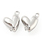 Brass Micro Pave Cubic Zirconia Charms, Heart, Real Platinum Plated, 10x8.5x4mm, Hole: 1mm