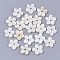 Natural Freshwater Shell Beads, Undyed, Flower, Creamy White, 9x9x2mm, Hole: 1.2mm