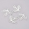 Iron Pendants, Filigree, Leaf, Silver, 23x25.7x0.5mm, Hole: 1.8mm