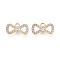 Alloy & Crystal Rhinestone Pendants, Bowknot Charms, Light Gold, 11.5x20x4mm, Hole: 2mm