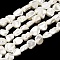 Electroplated Shell Pearl Beads Strands, Nuggets, White, 6~8x7~8x3.5~4mm, Hole: 0.9mm, about 58~62pcs/strand, 15.75~16.02''(40~40.7cm)