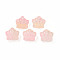 Two Tone Transparent Spray Painted Glass Beads, Crown, Pearl Pink, 12x14x8.5mm, Hole: 1mm