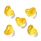 Transparent Resin Cabochons, with Glitter, Heart, Gold, 15x18x12.5mm