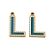 Ion Plating(IP) 316 Stainless Steel Pendants, Nickel Free, with Enamel, Letter Charm, Real 18K Gold Plated, Letter L, 17x10.5mm, Hole: 1.4mm