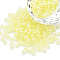 6/0 Imitation Jade Glass Seed Beads, Luster, Dyed, Round, Champagne Yellow, 4x3mm, Hole: 1.2mm